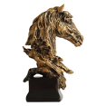 thumbnail image 2 of Resina americana Cabeza Estatua Granja Casa Sala de Decoración pequeña sala Arreglo Artesanía Muebles Escultura Adorno Oro BLESIY estatua de cabeza de caballo, 2 of 8