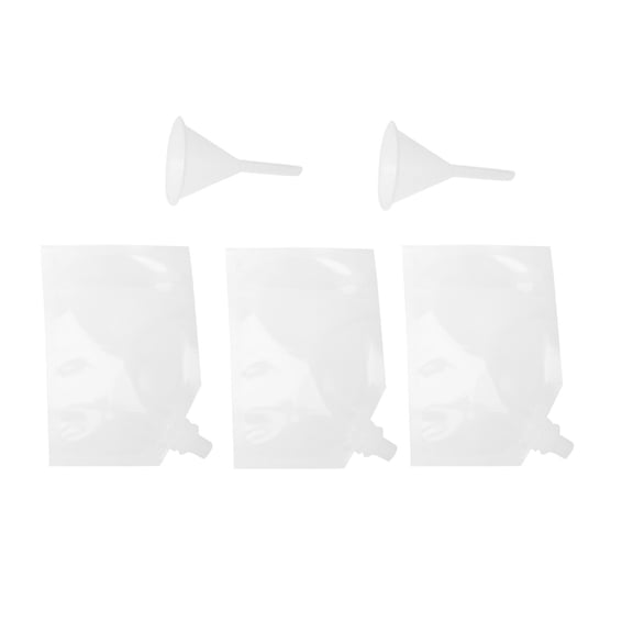 10pcs Transparent Drinks Flasks Liquor Pouch Reusable Beverages Drinking Flasks with 2 Funnel