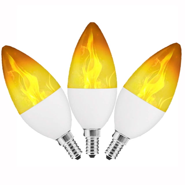 Paquete de 3 luces LED de llama 2835 con sensor de gravedad, bombilla de llama E27 JAMW Sencillez