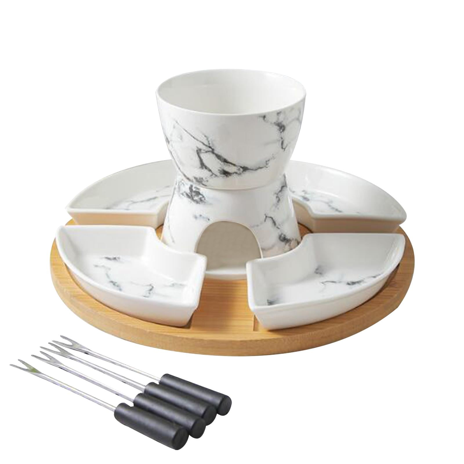 AMLESO Butter Heater, Ceramic Butter Warmer Set, Melt Hot Pot Bowl for Cheese Chocolate