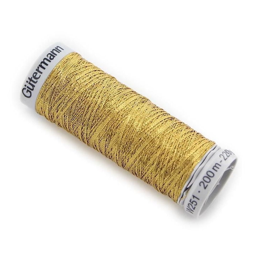 Gütermann Dekor Metallic Thread – 200 m Spool, Machine‑Washable, 200 m / 219 yds