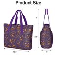 thumbnail image 3 of Tote Bag for Women - Hand Drawn Halloween Pumpkin Pattern Shoulder Bag - Large Utility Work Duffle Bag with Zipper Handbag for Travel, Work, Sprots, 3 of 5