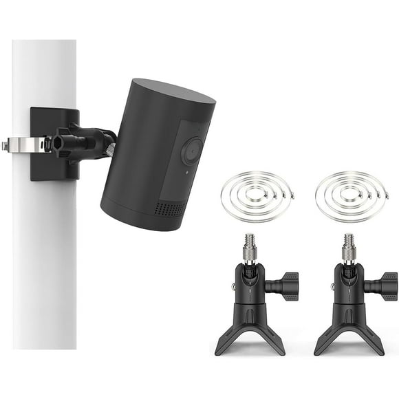 ERDS-No-Drill Outdoor Security Camera Pole Mount, Universal Pole Mounting Compatible with Ring, Eufy, Wyze, Arlo, Google Nest, Cameras, and More - Black-2 Pack