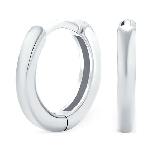 Bling Jewelry Unisex Basic Thin Hoop Huggie Earrings for Men Rose Gold Plated