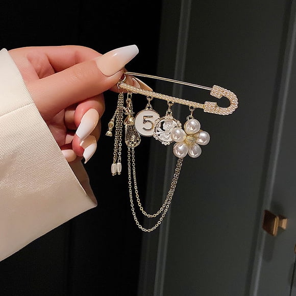Broche de Mode de Luxe Fleur de Perle CC pour Vêtements de Femmes Broche Cadeau pour Fille