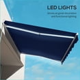 thumbnail image 5 of Retractable Patio Awning, 13' x 10' Electric, LED Lights, UV40+, Remote Crank, for Deck Yard Balcony, Sky Blue | Aluminum | Rectangle, 5 of 10