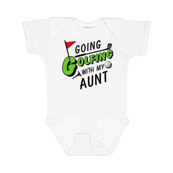 Inktastic Going Golfing with My Aunt- Kids Golf Boys or Girls Baby Bodysuit