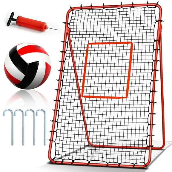 7x4FT Volleyball Rebounder Net,Angle Adjustable Volleyball Training Equipment for Hitting,Blocking,Serving,Setting
