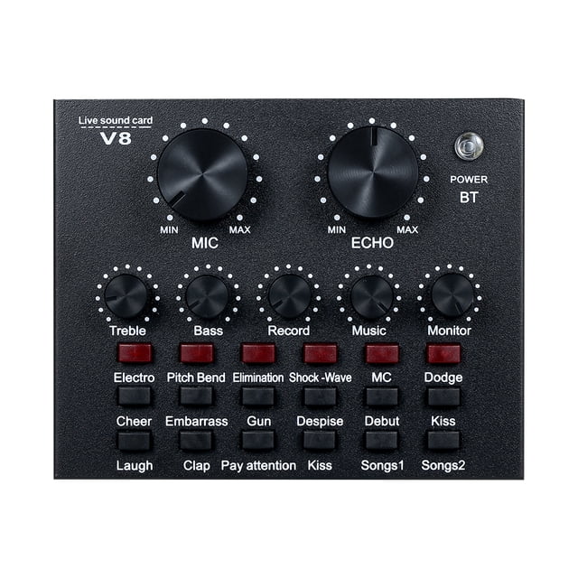 Tarjeta de sonido externa multifuncional V8 6 modos de sonido 12 sonidos