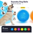 thumbnail image 2 of 3.5” Squeaky Dog Toy Balls (6 Colors) Puppy Chew Toys for Teething, BPA Free Non-Toxic, Spikey Dog Balls for Medium, Large & Small Dogs, Durable Toys for Aggressive Chewers, 2 of 7