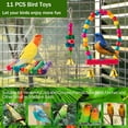 thumbnail image 6 of 11PCS Bird Toys Parakeet Toys,Dinosam Colorful Parrot Toy for Small Parakeets Cockatiels Conures Finches Swing Chewing Hanging Bell Cage Hammock Toy, 6 of 11