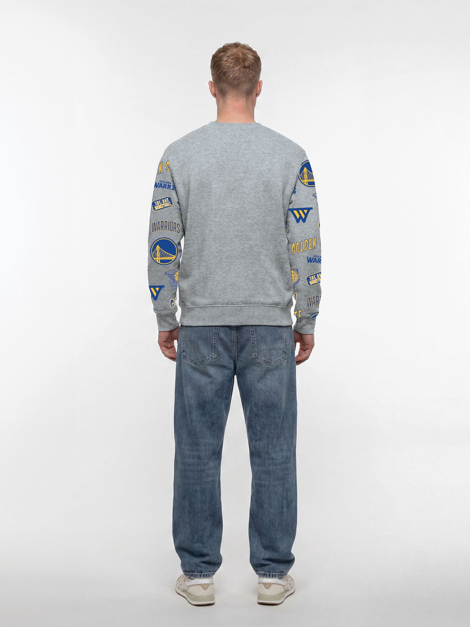 Golden State Warriors Reebok Adult Gray Crew Neck Sweatshirt