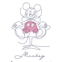 Disney Simple Moments Line Art - Mickey Mouse Wall Poster, 22.375" x 34"