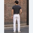 thumbnail image 5 of Men's White Slim Straight Stretch Jeans, Casual Mid-Rise Denim Pants for Work, Vacation& Daily Wear, 5 of 6