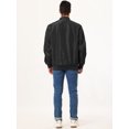 thumbnail image 4 of Cortavientos para hombre, corte slim, ligero, de manga larga, con cremallera, chaqueta bomber Negro S Unique Bargains Chaqueta, 4 of 5