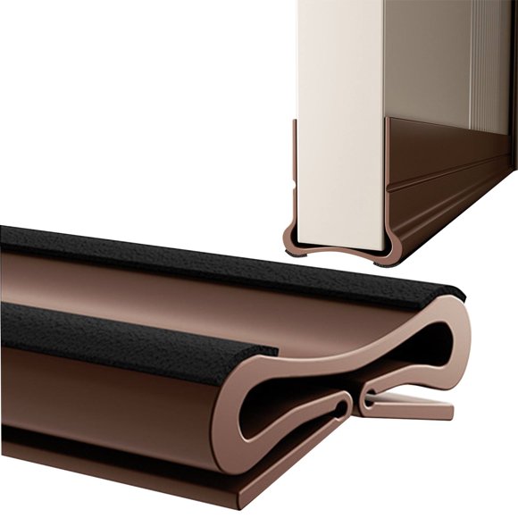 WHEANG Door Draught Excluder PVC Door Seal For From Sound Cold And Silicone (Brown 36inch)