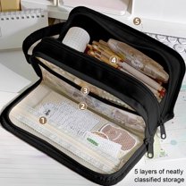 xaoyunyn High Capacity Dirt Resistant Stationery Bag with Multi Layer for Students and Professionals Stylish,Stable Portable Pencil Case