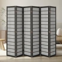 VEVOR Room Divider, 6 Panel Japanese Room Divider, Folding Privacy Screen Indoor, Portable Partition Dividers and Decoration Screens, for Room Separation, Home, Office, Restaurant & Bedroom (Black)