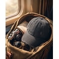thumbnail image 4 of Vintage Distressed Washed Cotton Dad Hat for Men & Women - Adjustable Ripped Baseball Cap, Packable Soft Top Sun Hat for Outdoor, Casual, Travel Black, 4 of 8