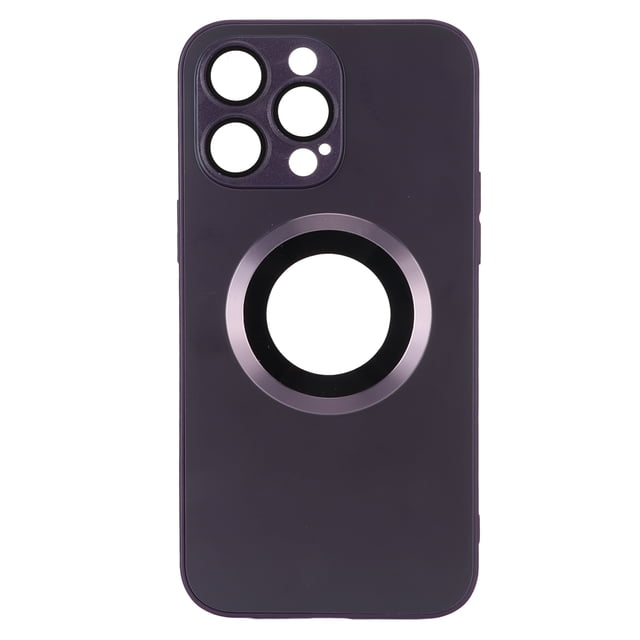 Dustproof Scratch Proof Magnetic Phone Case Frosted Glass Phone Protective Cover for IPhone14 Pro Max Purple