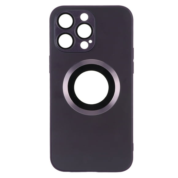 Dustproof Scratch Proof Magnetic Phone Case Frosted Glass Phone Protective Cover for IPhone14 Pro Max Purple