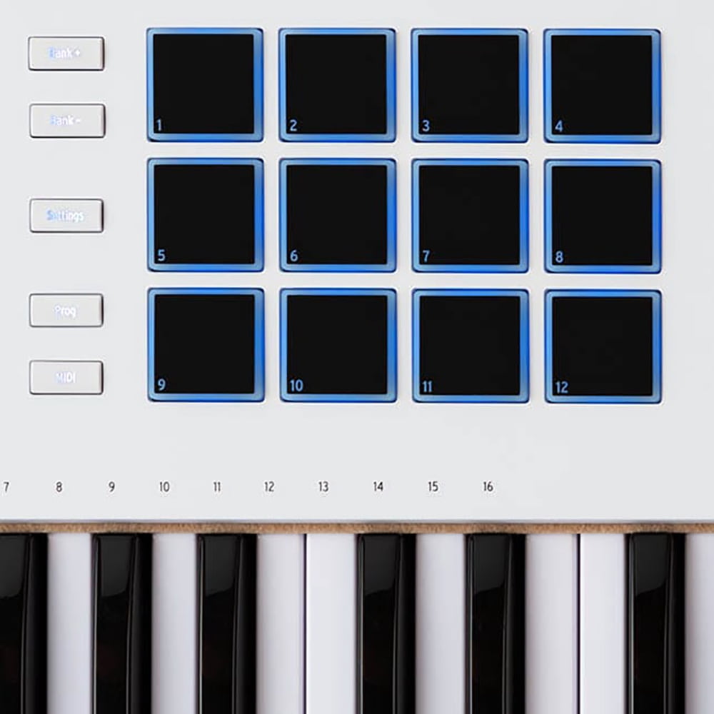Arturia KeyLab 61 Mk3 61-Key USB MIDI Controller Keyboard, White 231631 Bundle with OnStage KS7171 Double-X Keyboard Stand + 5-Ft Male-to-Male MIDI Cable + 2 Year Enhanced Protection Pack