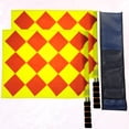 thumbnail image 2 of SHISUYAN 2 Pcs Hand Flag Square Pattern Mini Flag Waterproof Handle Oxford Flag for Football Judge, 2 of 8