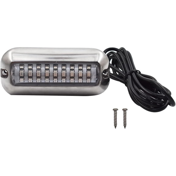 SEBLAFF 12V 27LED Blue Underwater Marine Transom Light 316 Stainless Steel Stern/Marine Lights