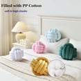 thumbnail image 2 of Soft Knot Ball Throw Pillow Home Decor Cushion Plush Throw Knotted Pillow Handmade Round Pillow Knotted Bedroom Decor, White, 9.8x9.8'', 2 of 7