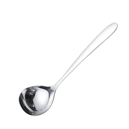 

304 Stainless Steel Soup Spoon Round Large Hot Pot Spoon Long Handle Kitchen Cutlery (Size S)