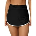 thumbnail image 4 of Charmo Womens Swim Skirt with Built-in Shorts V Slit Sporty Swimsuit Bottom, 4 of 8