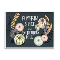 Stupell Industries Pumpkin Spice Everything Nice Phrase Autumn Harvest Feathers, 24 x 30, Designed by Jennifer Paxton Parker