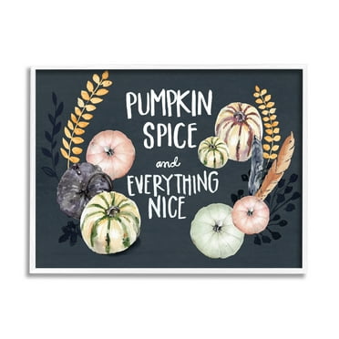 Stupell Industries Pumpkin Spice Everything Nice Phrase Autumn Harvest Feathers, 24 x 30, Designed by Jennifer Paxton Parker