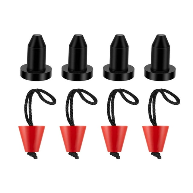 8Pcs Kayak Scupper Plugs Durable with Lanyard Sit on Top Replacement Kayak Drain Red
