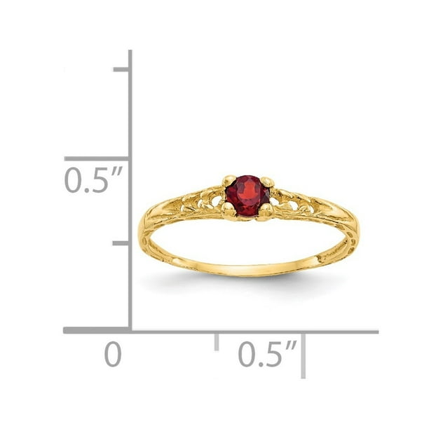 Diamond2Deal 14K Yellow Gold 3mm Garnet Birthstone Baby Ring Size 3 Walmart
