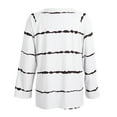 thumbnail image 3 of Aosijia Casual Long Sleeve Striped T-Shirts for Women Plus Size Tunic Loose Pullover Shirts Tops V Neck Ladies Spring Fall Winter Thin Basic Tee Tops White XL, 3 of 9
