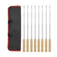 thumbnail image 4 of Juego de 8 brochetas para la parrilla, brochetas para kebab con bolsa de almacenamiento, brochetas reutilizables planas y largas para kebab par, 4 of 9