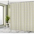 thumbnail image 4 of Ambesonne Geometric Shower Curtain, Bicolour Rhomb Check Art, 69"Wx75"L, Dimgray Khaki White, 4 of 4