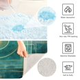 thumbnail image 4 of Toilet Rug U-Shaped Bathroom Rugs Non-Slip Soft Plush Machine Washable Contour Bath Mat Abstract Teal Geometric 24x20, 4 of 9