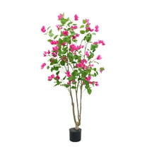 Tzou 4.9ft Artificial Bougainvillea Tree – Realistic Blooming Faux Plant with Flowers for Indoor & Outdoor Decor