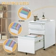 thumbnail image 3 of BouPower Mobile Filing Cabinet 3 Drawer,Under Desk File Cabinet with Lock & Anti-Tip Wheel, Metal Rolling Filing Cabinets for Home Office Organizer,a4/Letter/Legal Hanging File Folders, 3 of 6