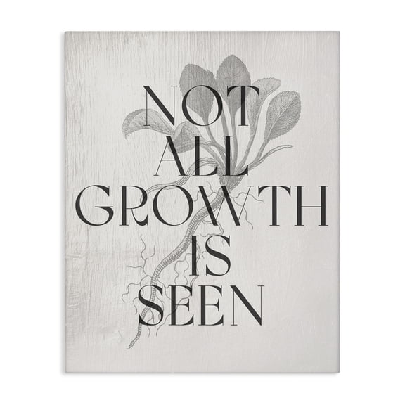 Stupell Industries Not All Growth Is Seen Plants & Flowers Painting Wrapped Canvas Art Print Wall Art, 16 x 20