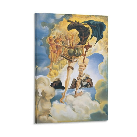 Salvador Dali Wall Art Prints 《Allegory of The Sunset Air》 Art Poster Wall Art Poster Scroll Canvas Painting Picture Living Room Decor Home 12x18inch(30x45cm)