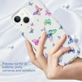 thumbnail image 6 of Nalacover Marble Pattern Phone Case for iPhone 15 Plus, Stylish Slim Lightweight Case, Hybrid Shockproof Anti-Scratches Non-Yellowing Protection Case - Butterfly, 6 of 6