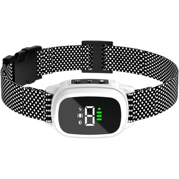 Collar antiladridos automático recargable para perros: eficaz dispositivo de adiestramiento eléctrico y para detener los ladridos (D16-Negro)