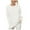 White, variant on TFEOQRY Pullover Sweater for Women Solid Color Rib Knitwear Long Sleeved Round Neck Sweater Top White