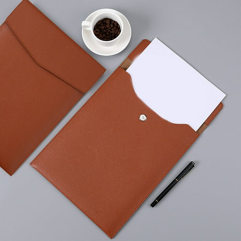 Hide & Drink, Full Grain Leather Mailing Envelope Document Holder, Gummed Folder Case For Men And Women, Vintage Vertical Protector, Office Padfolio, Desk Accessories, Bourbon Brown