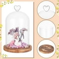 thumbnail image 4 of Heart Glass Dome 8.66 Inch Long Cloche Bell Jar Terrarium with Wood Base Decorative Display Dome Case for Plants Flower Aroma Candle Desktop Decoration Clear for DIY, 4 of 6