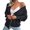 Black, variant on Womens Fall Fashion 2022! QLEICOM Sweaters for Women, Women's Fashion Casual Lantern Sleeve Long Sleeve Loose Cardigan Sweater Jacket On Clearance