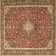 thumbnail image 1 of Ahgly Company Indoor Square Medallion Brown Traditional Area Rugs, 5' Square, 1 of 4